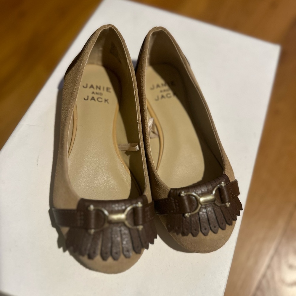 Janie and Jack Tan and Brown Kids Dress Shoes